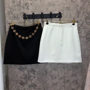 Classic A-Line Mini Skirt - Black / White